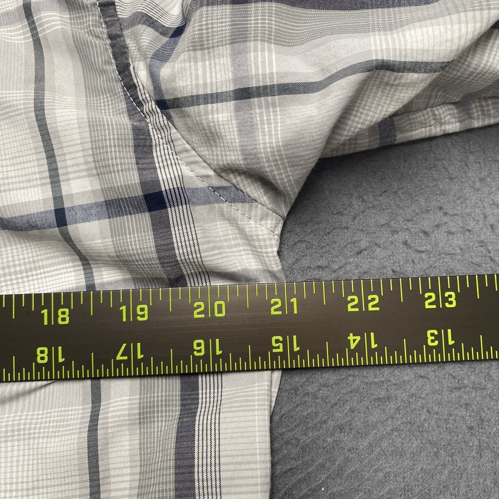 Eddie Bauer Shirt Mens Small Gray Plaid Long Sleeve Button Up Vented Outdoor - Picture 6 of 8